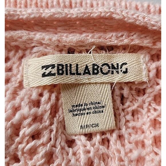 Billabong Sunset Bliss Surplice Loose Knit Pullover Sweater Pink Beachy Feminine - Picture 12 of 13